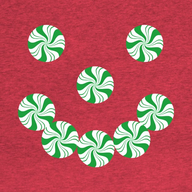 Spearmint Christmas Candy Happy Face by Art by Deborah Camp